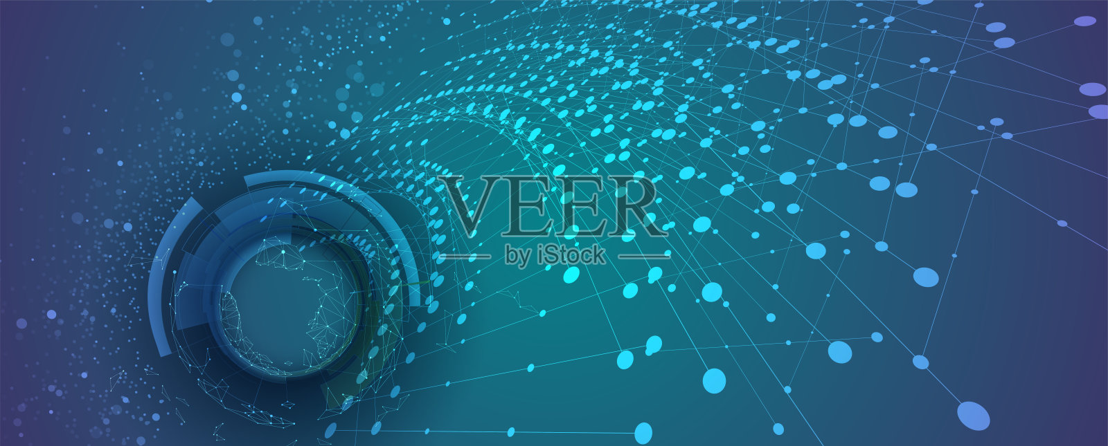 技术创新背景，全球商业解决方案理念插画图片素材