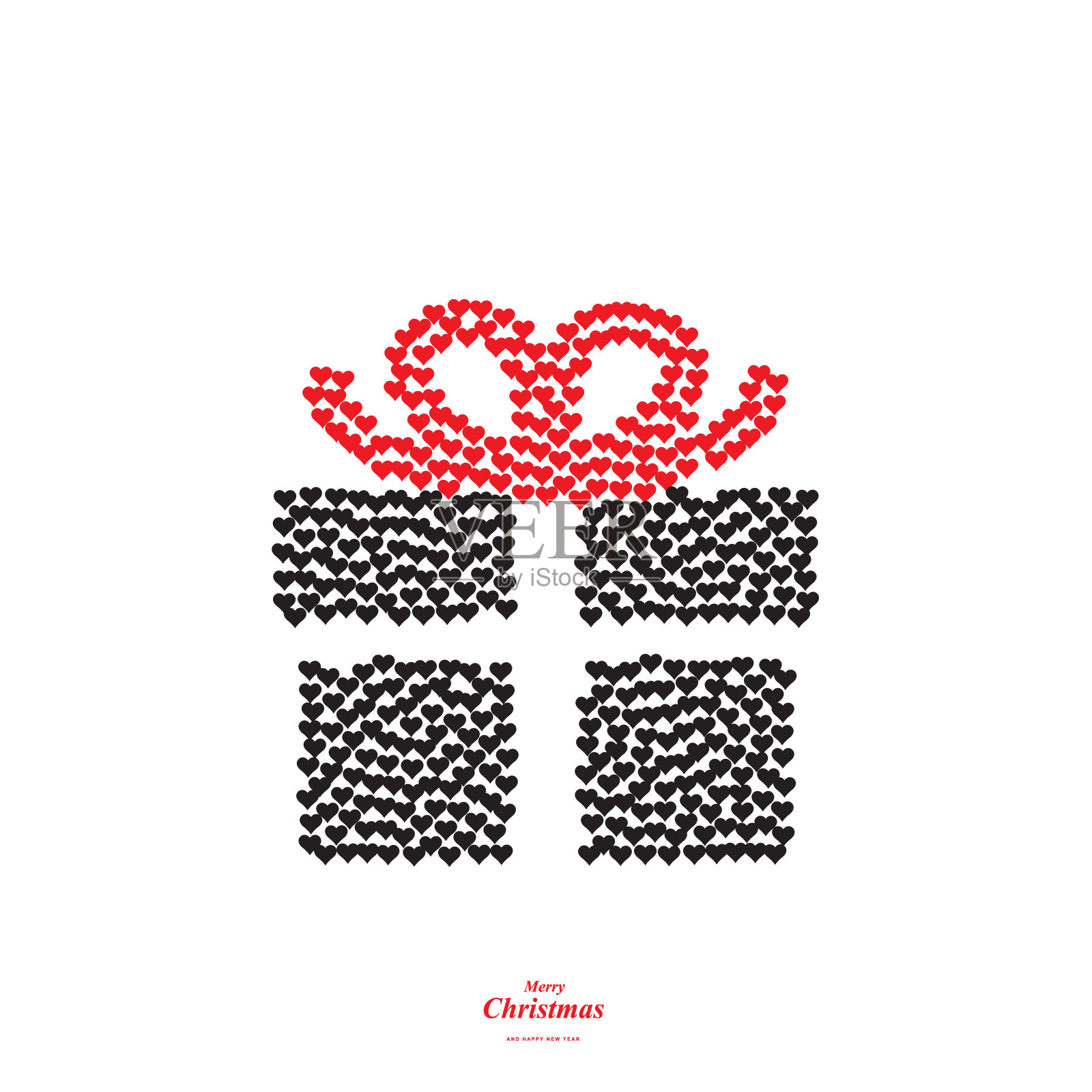 圣诞礼物形状心形图标插画图片素材