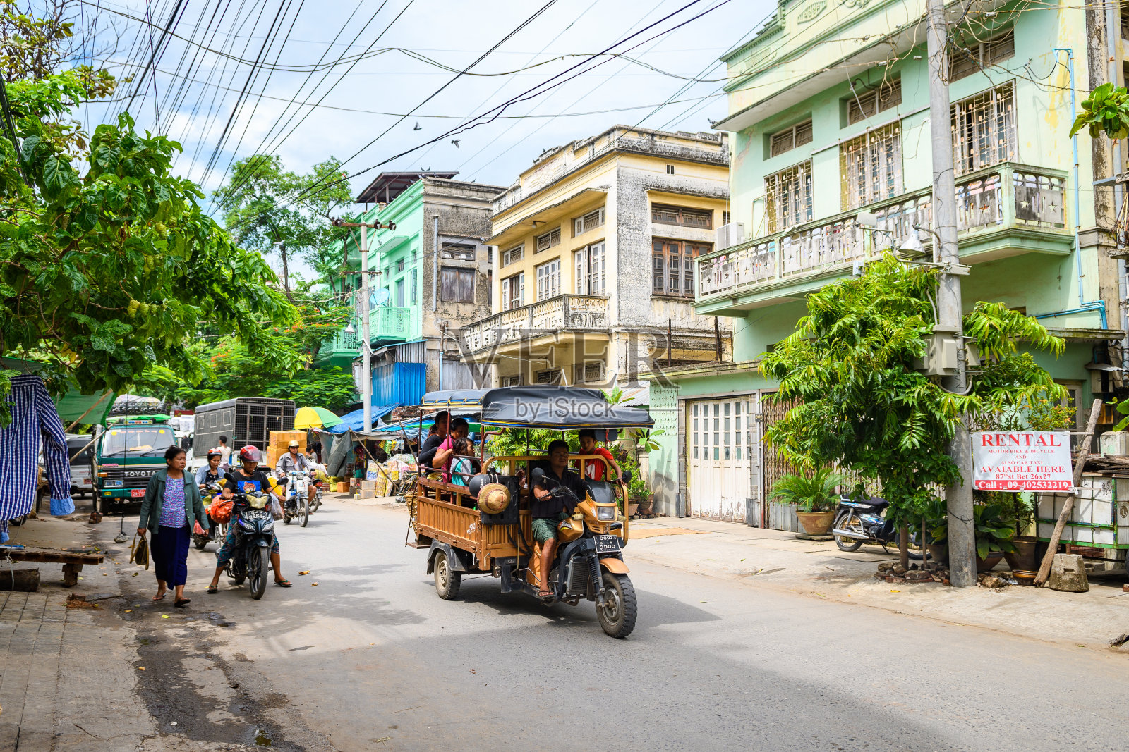 缅甸曼德勒市中心的景色照片摄影图片