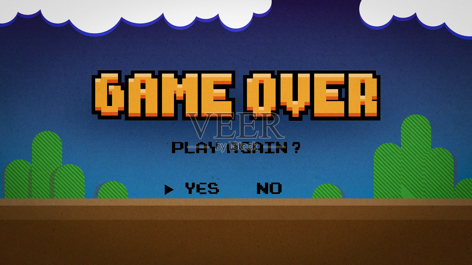 游戏结束.像素美术.8位游戏.复古游戏.用于矢量插图中的游戏资产