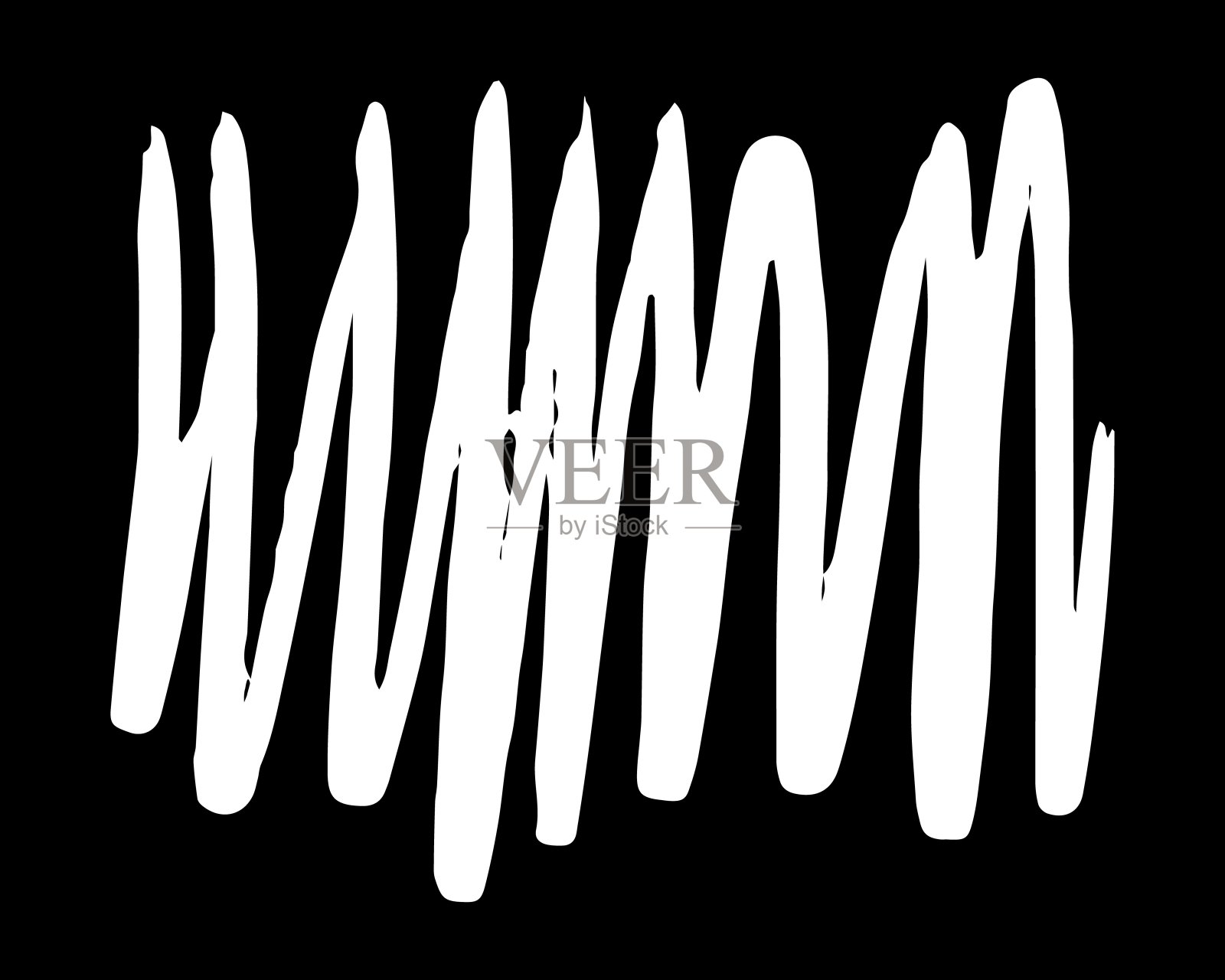 之字形符号手绘与笔触黑色插画图片素材