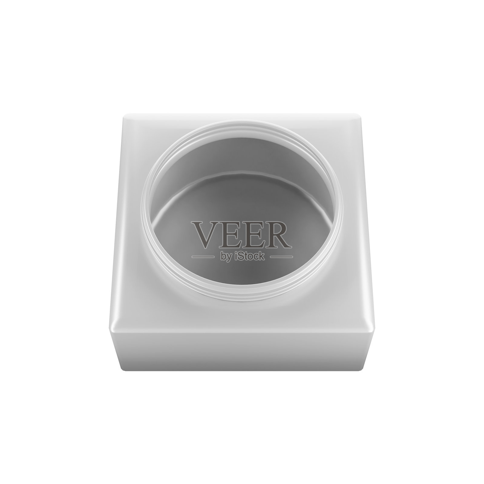 乳白色面霜罐3D。照片摄影图片