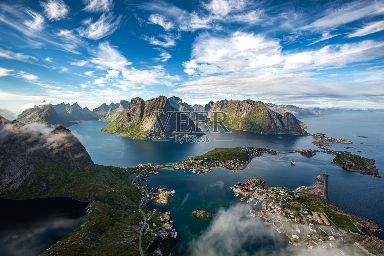 勒内罗弗敦是挪威诺德兰郡的一个群岛。照片摄影图片