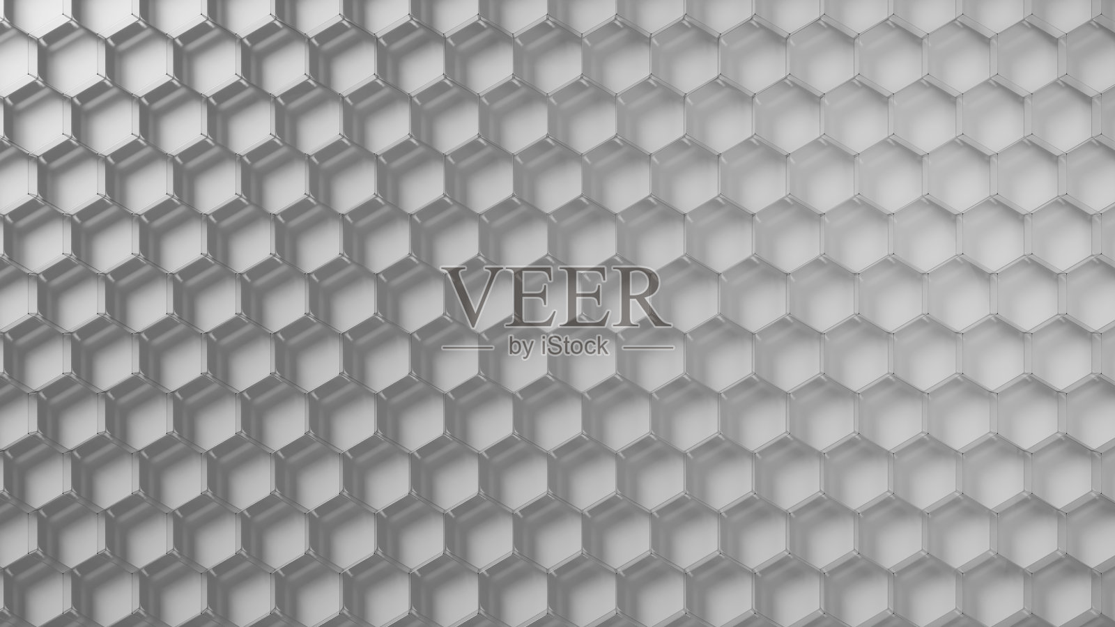 3 d演示。几何背景与六边形。灰色。(水平)照片摄影图片