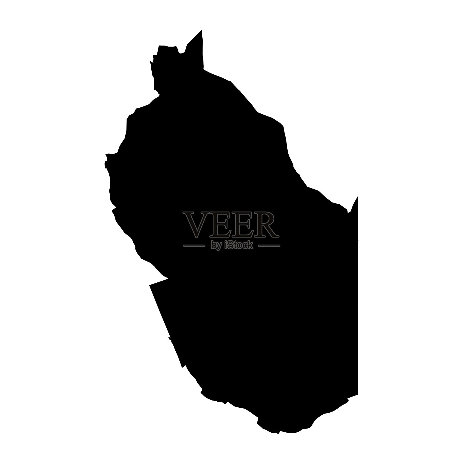 瓦吉尔县地图，肯尼亚行政区划。矢量插图。插画图片素材