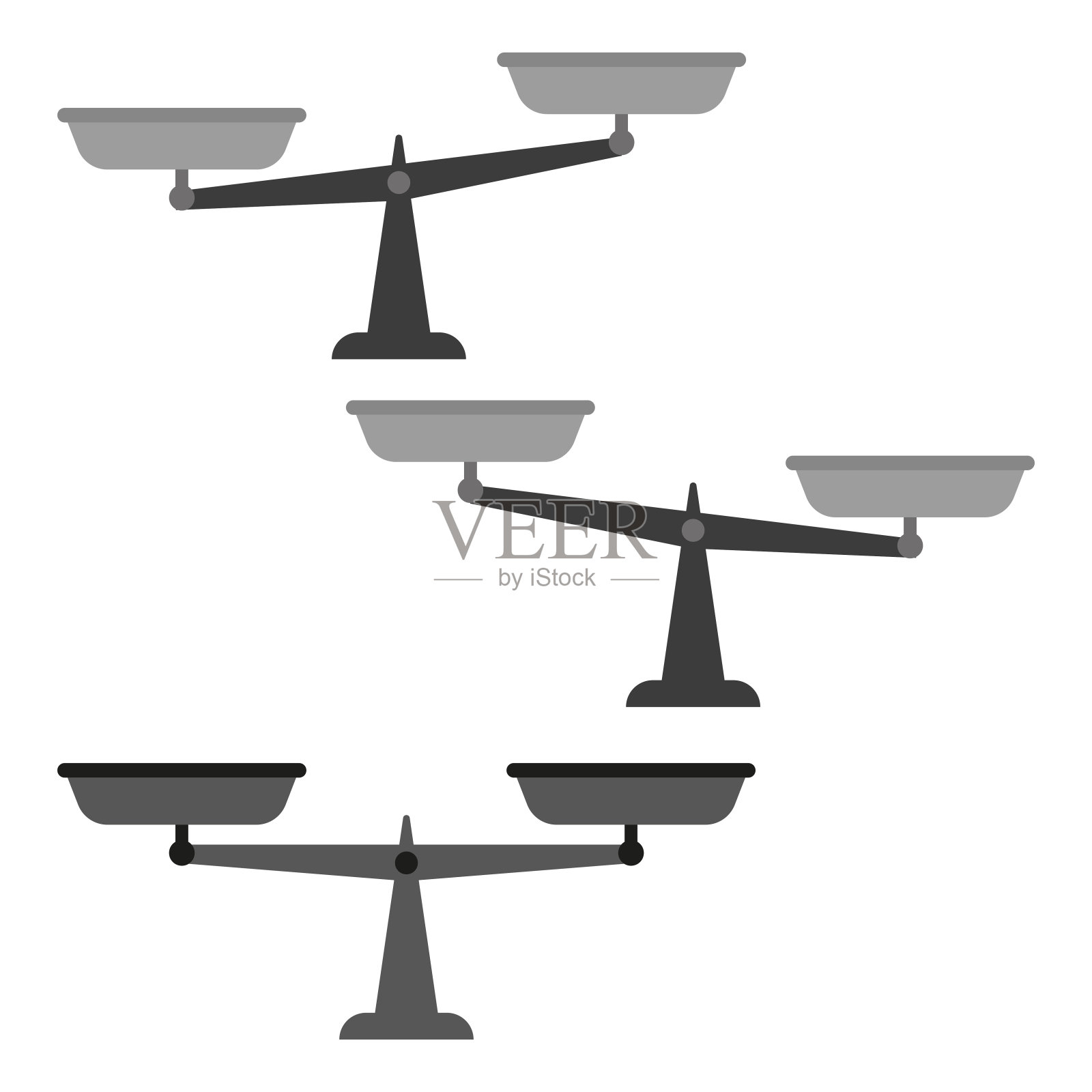 平衡刻度设置。称重仪器收集。正义与计量概念。矢量插图。每股收益10。插画图片素材