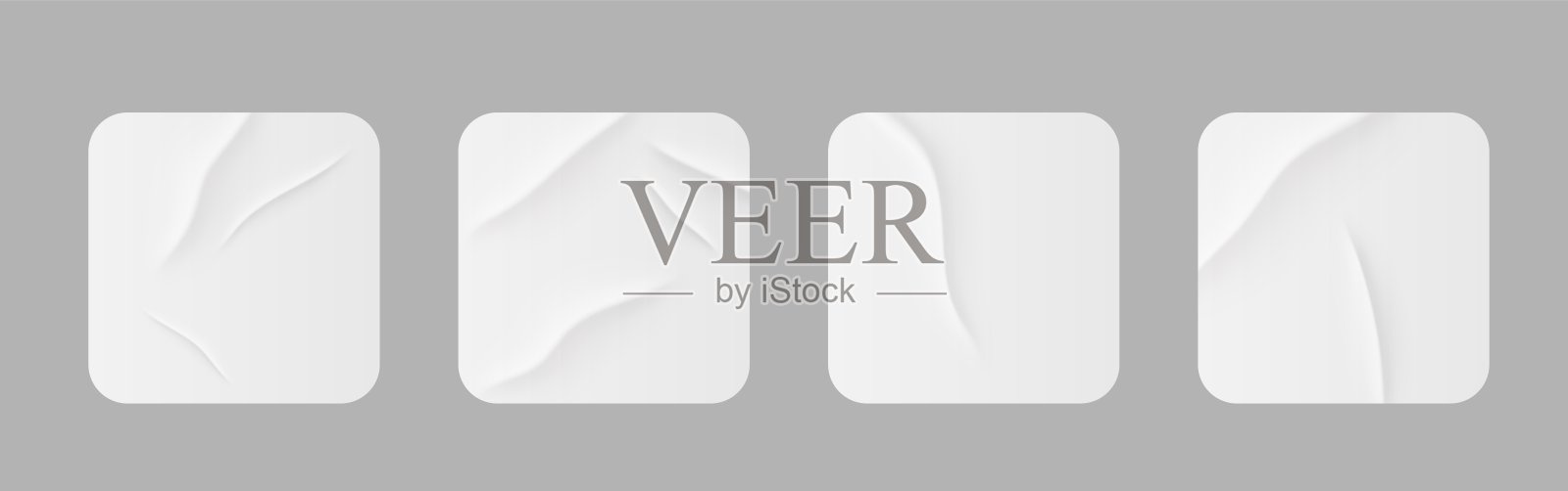 白色的贴纸，粘在纸上的补丁插画图片素材