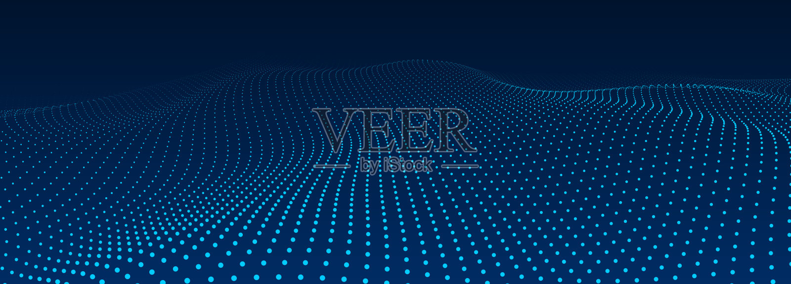 抽象的蓝色背景点。网络粒子。大数据流。矢量图插画图片素材