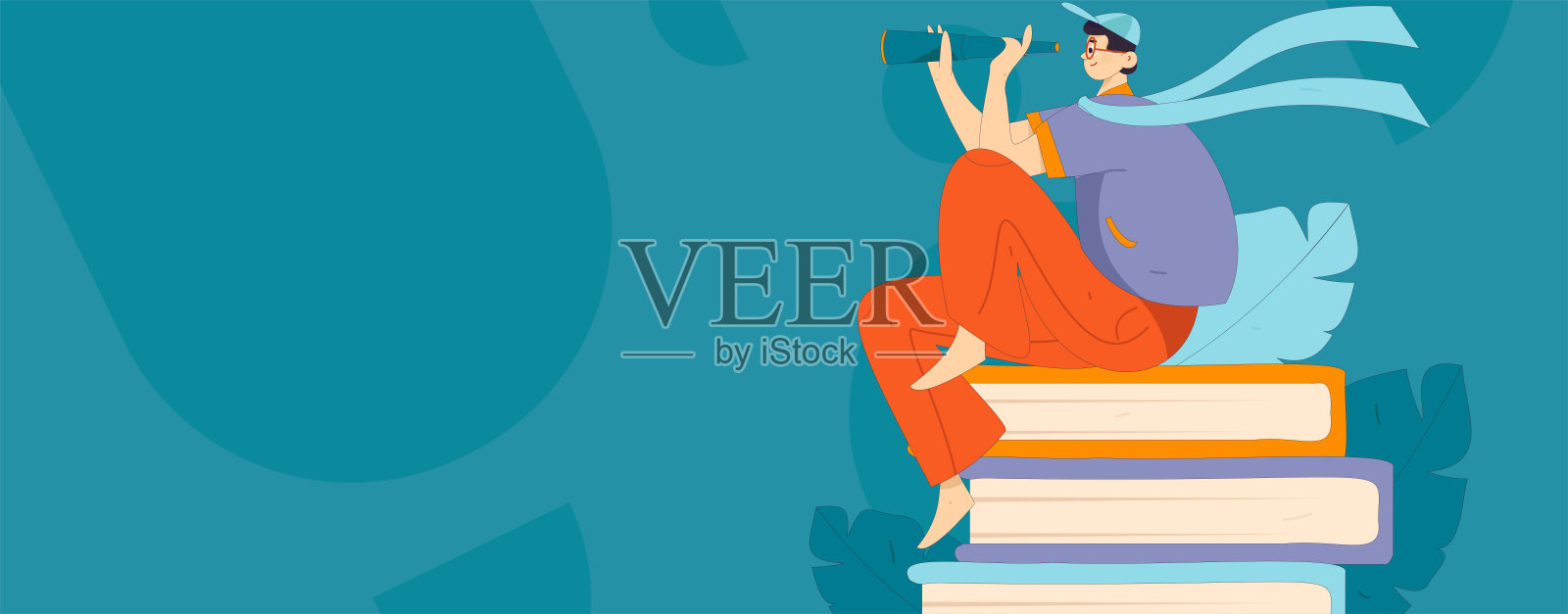 教育和学习的人平面矢量概念手绘插图插画图片素材