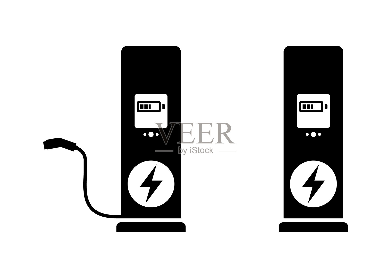 电动汽车充电站插画图片素材