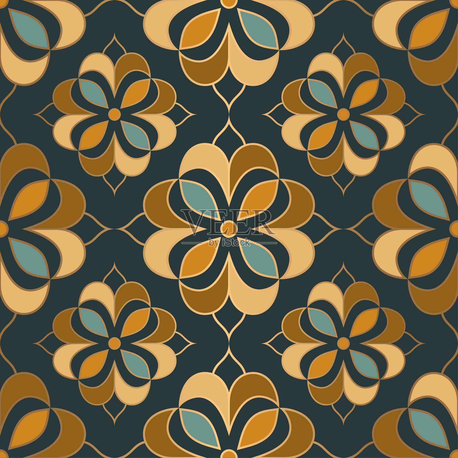 豪华矢量无缝图案。装饰，传统，民族，阿拉伯，土耳其，印度图案。伟大的织物和纺织品，壁纸，包装设计或任何理想的想法。插画图片素材