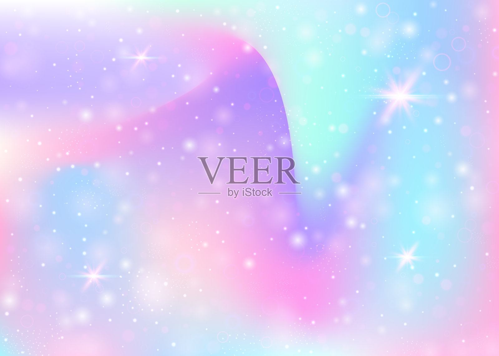 独角兽背景与彩虹网格。插画图片素材