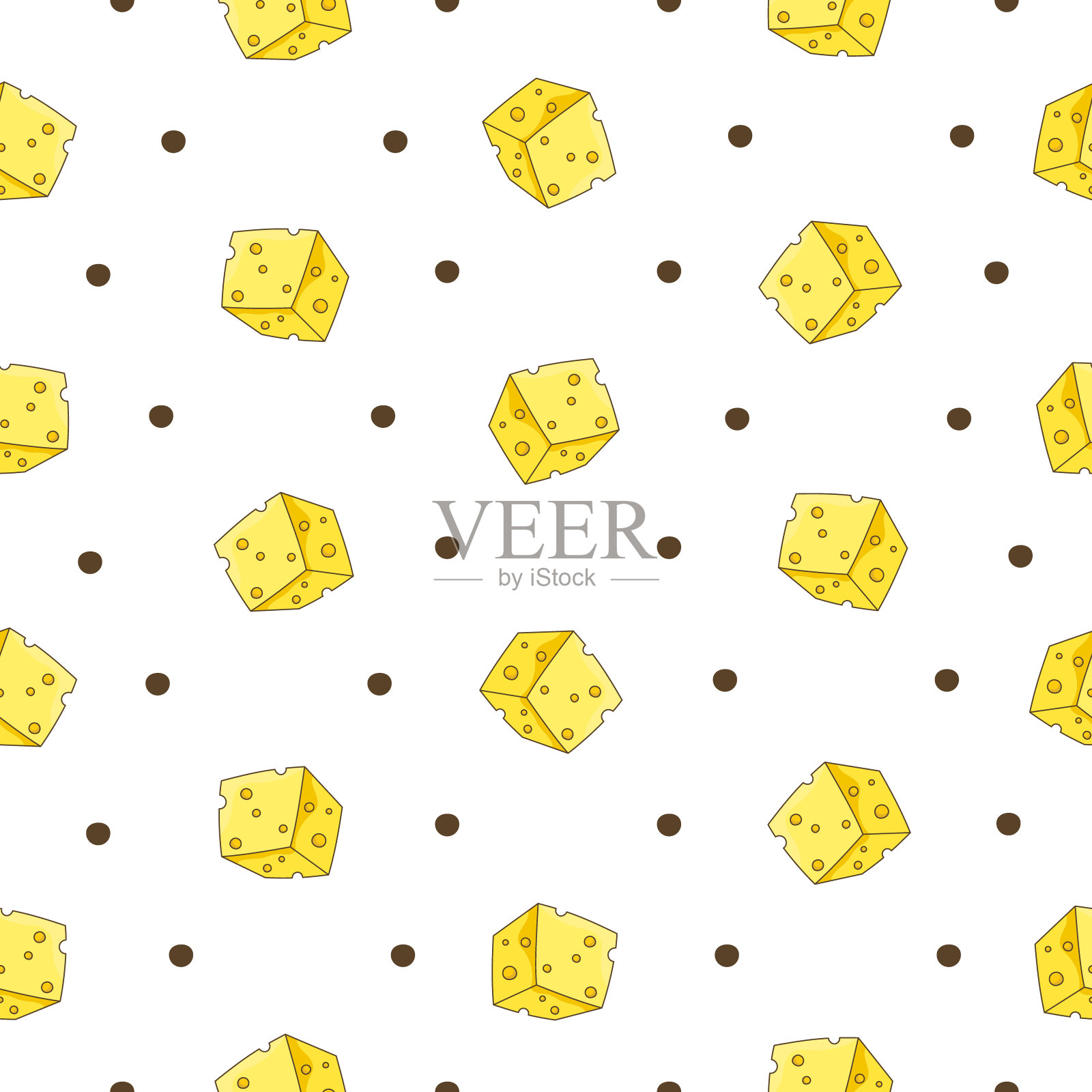 一片一片的奶酪。无缝模式。帕尔马干酪，马苏里拉奶酪，荷兰辣酱，意大利乳清干酪，不同种类的奶酪。手的风格。矢量图。设计的饰品。插画图片素材