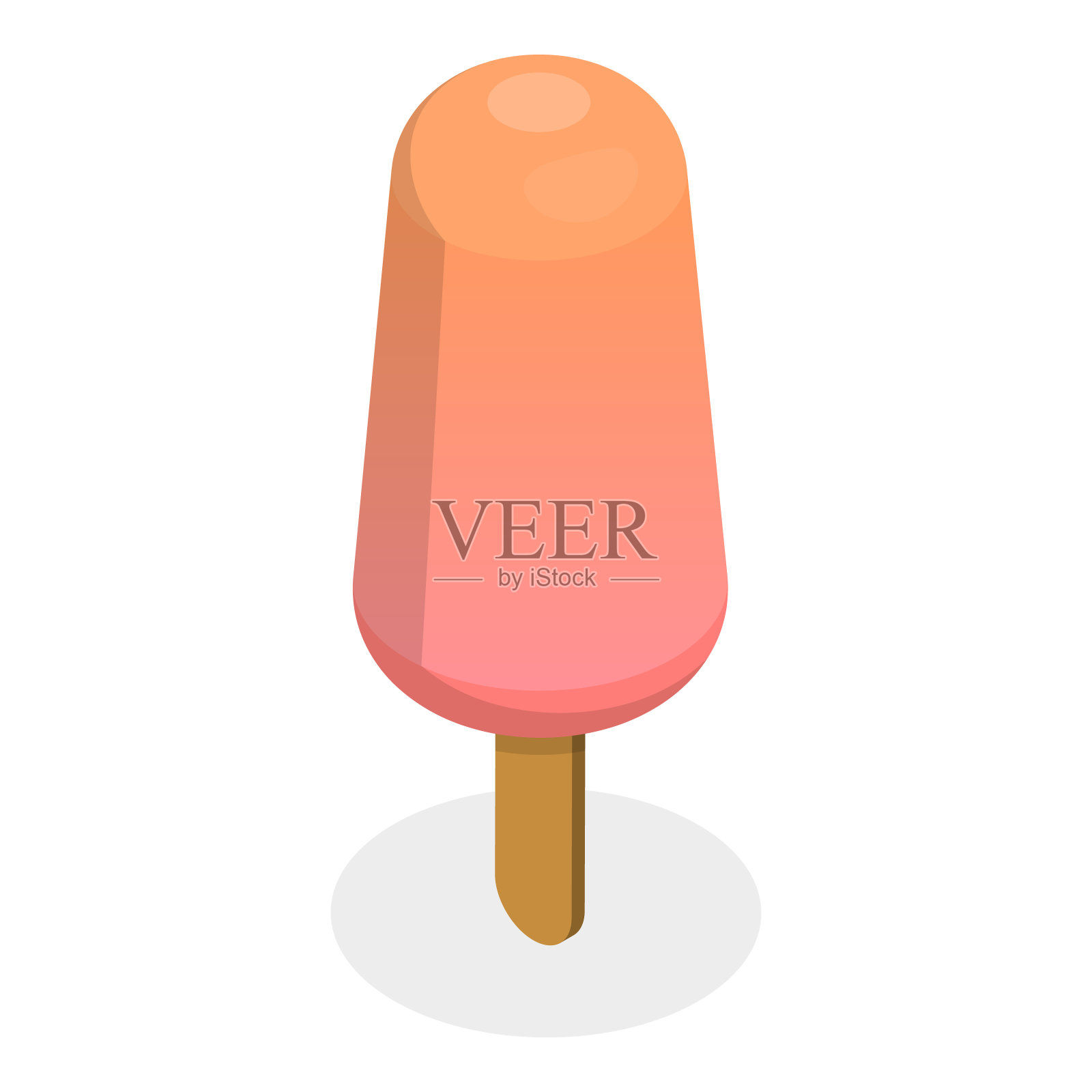 三维等距平面矢量集的冰棒。项目3插画图片素材