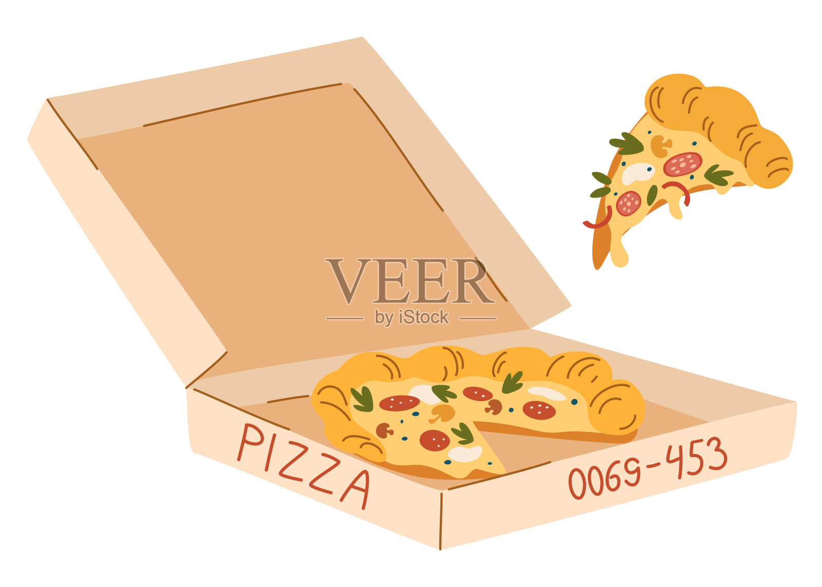 1839年_pizza_box插画图片素材