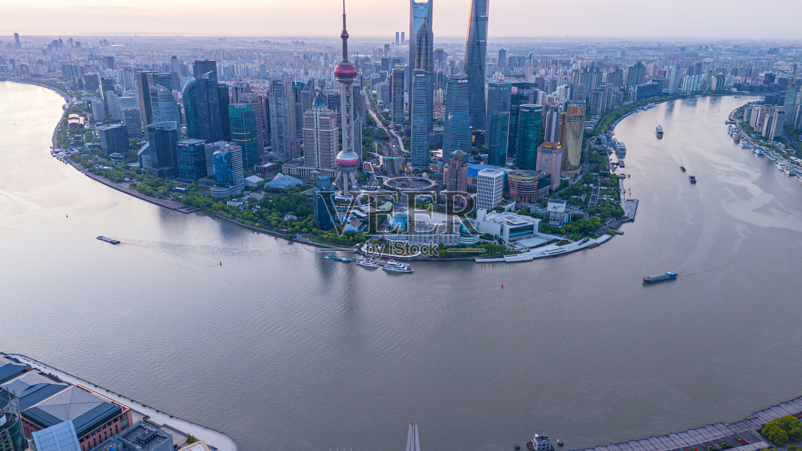 上海日出鸟瞰图照片摄影图片