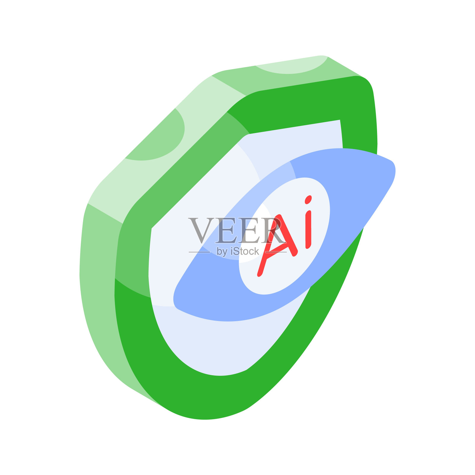 2.5D风格网络安全图标插画图片素材