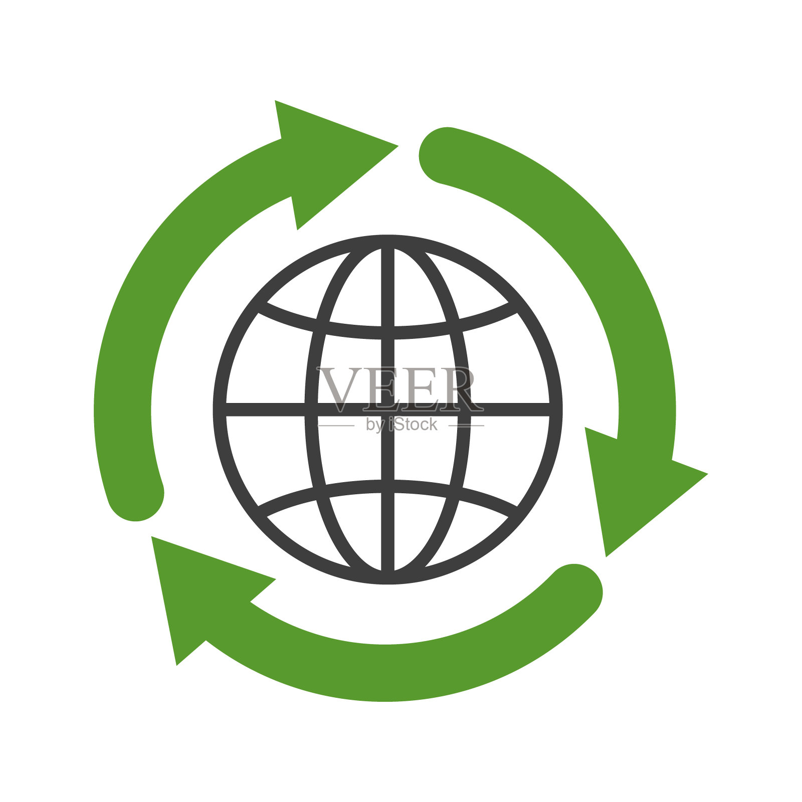 白色背景上的星球回收图标插画图片素材