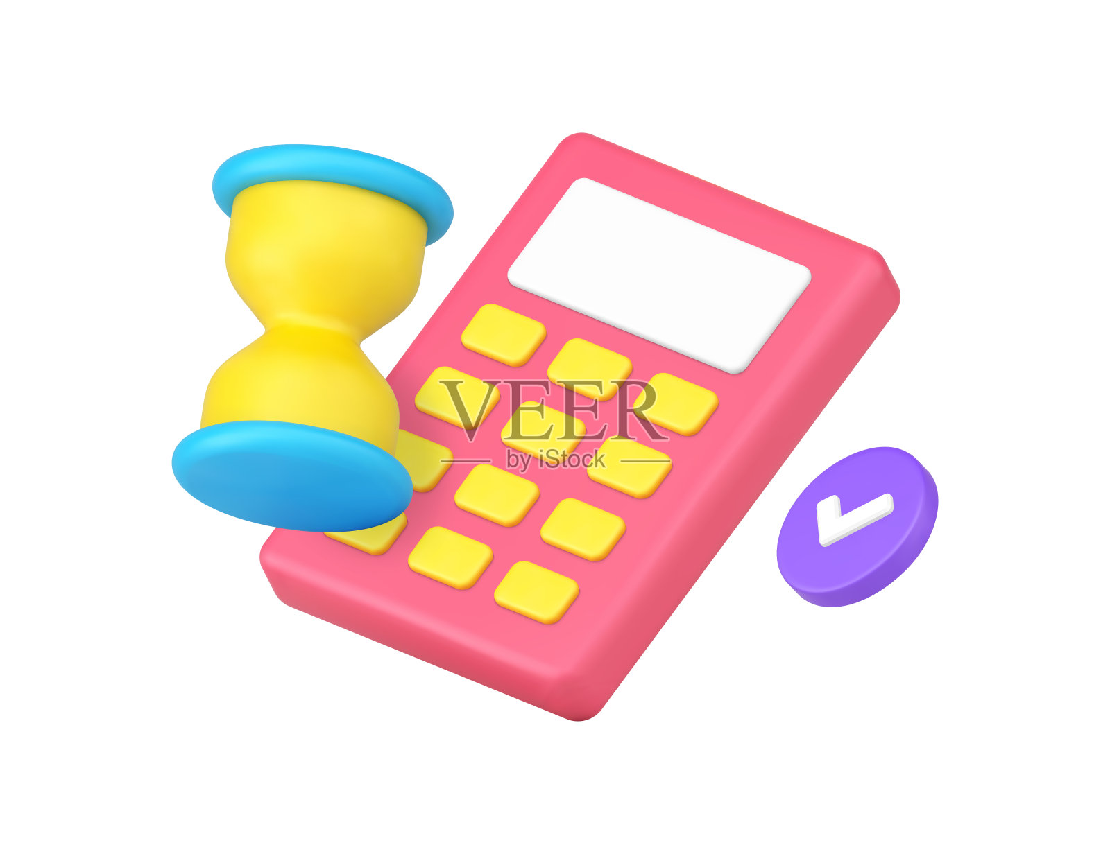 截止营业时间计算税抵押付款会计年度报告3d图标矢量插画图片素材