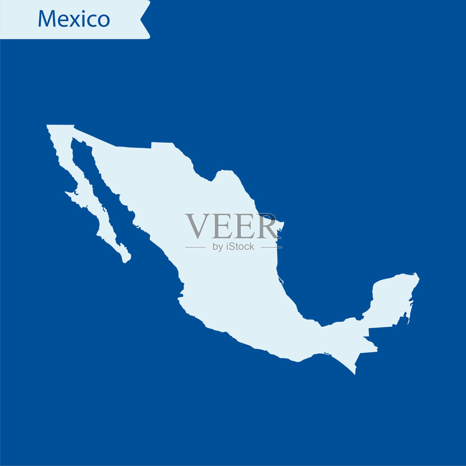 墨西哥地图插画图片素材