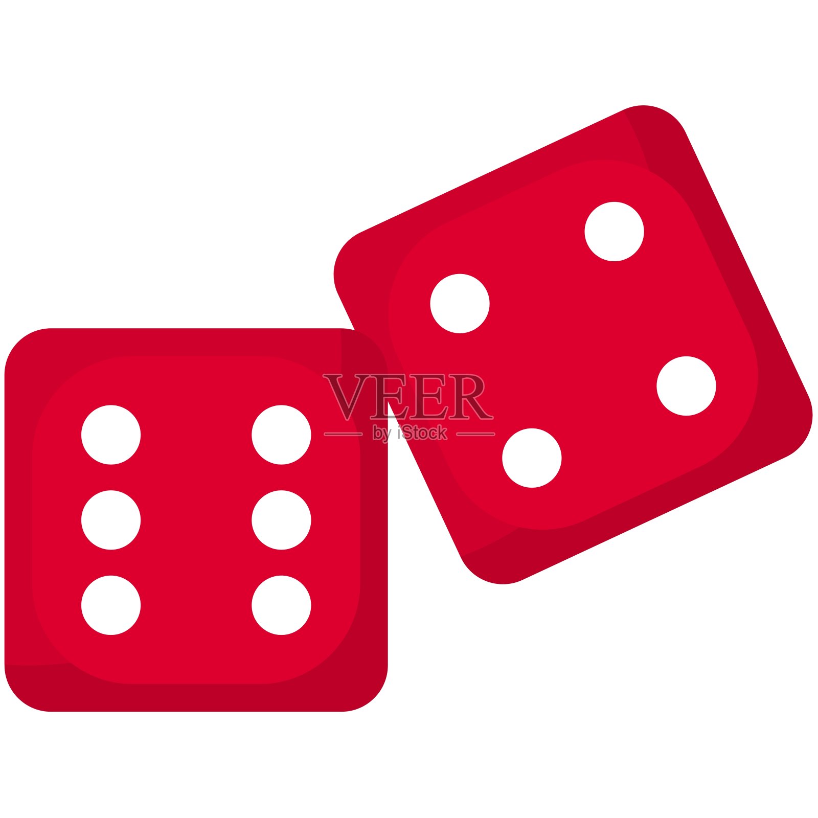 骰子和组合彩色图标包插画图片素材