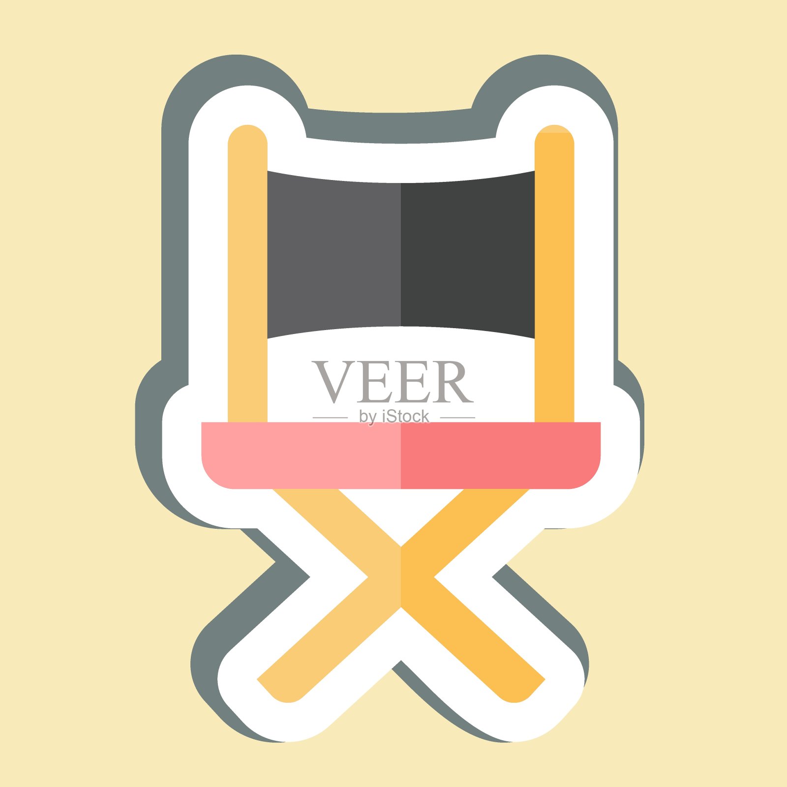 贴纸总监主席。与娱乐有关的符号。简单的设计说明插画图片素材