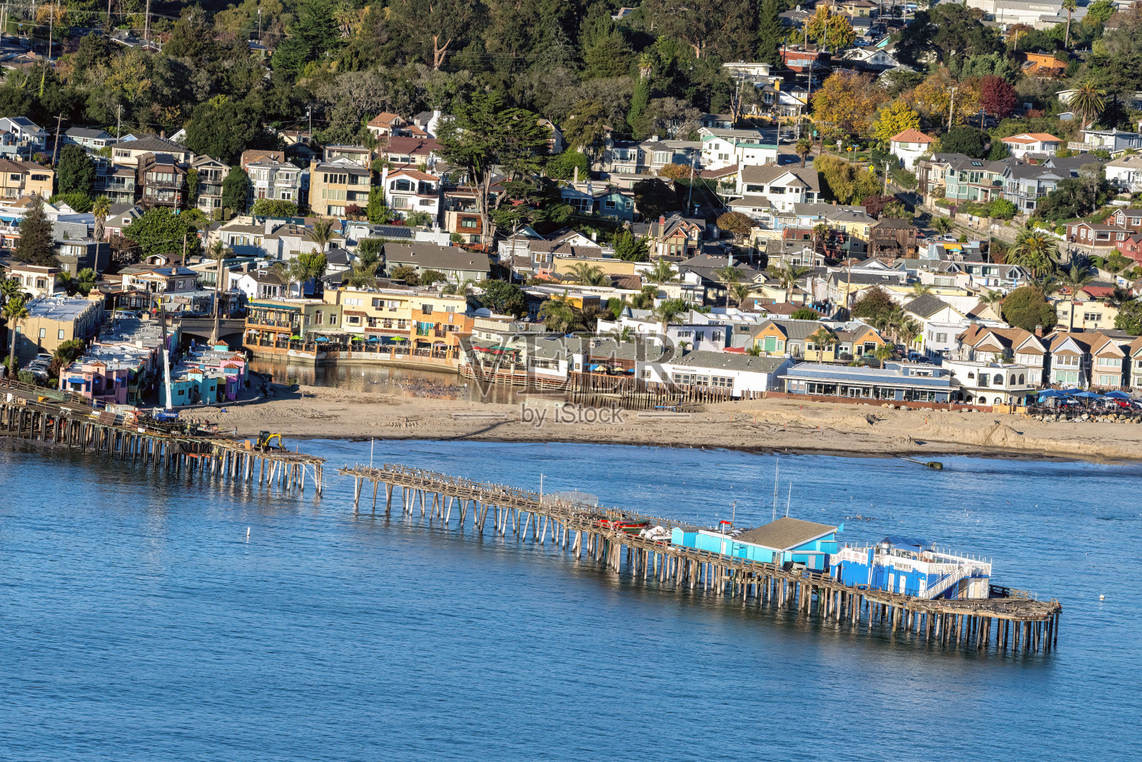 加州圣克鲁斯鸟瞰图照片摄影图片