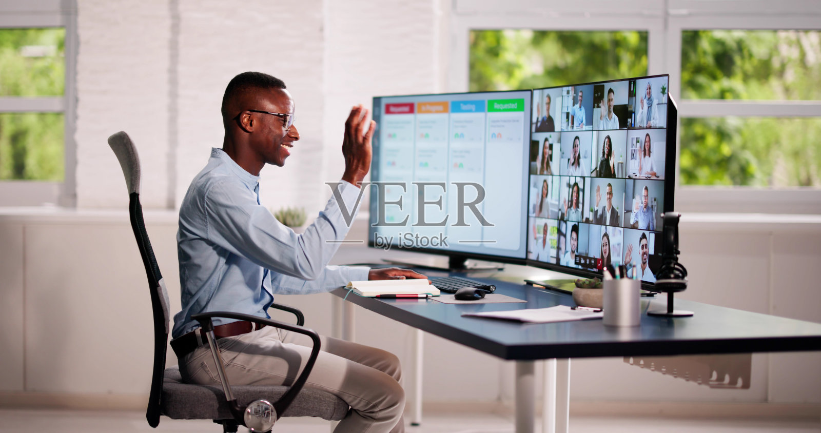 在线远程视频会议网络研讨会照片摄影图片