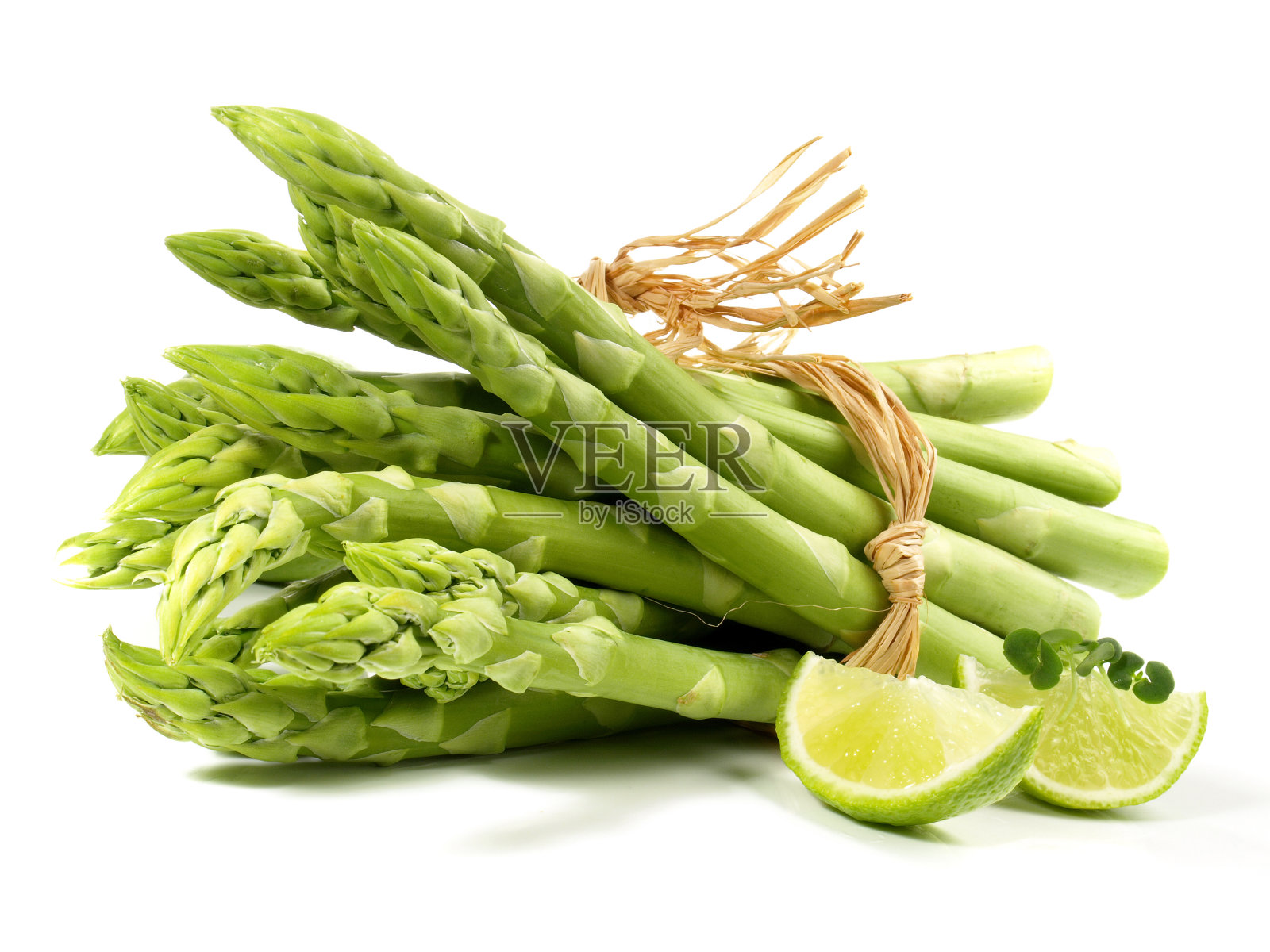 白底青柠绿芦笋-分离照片摄影图片