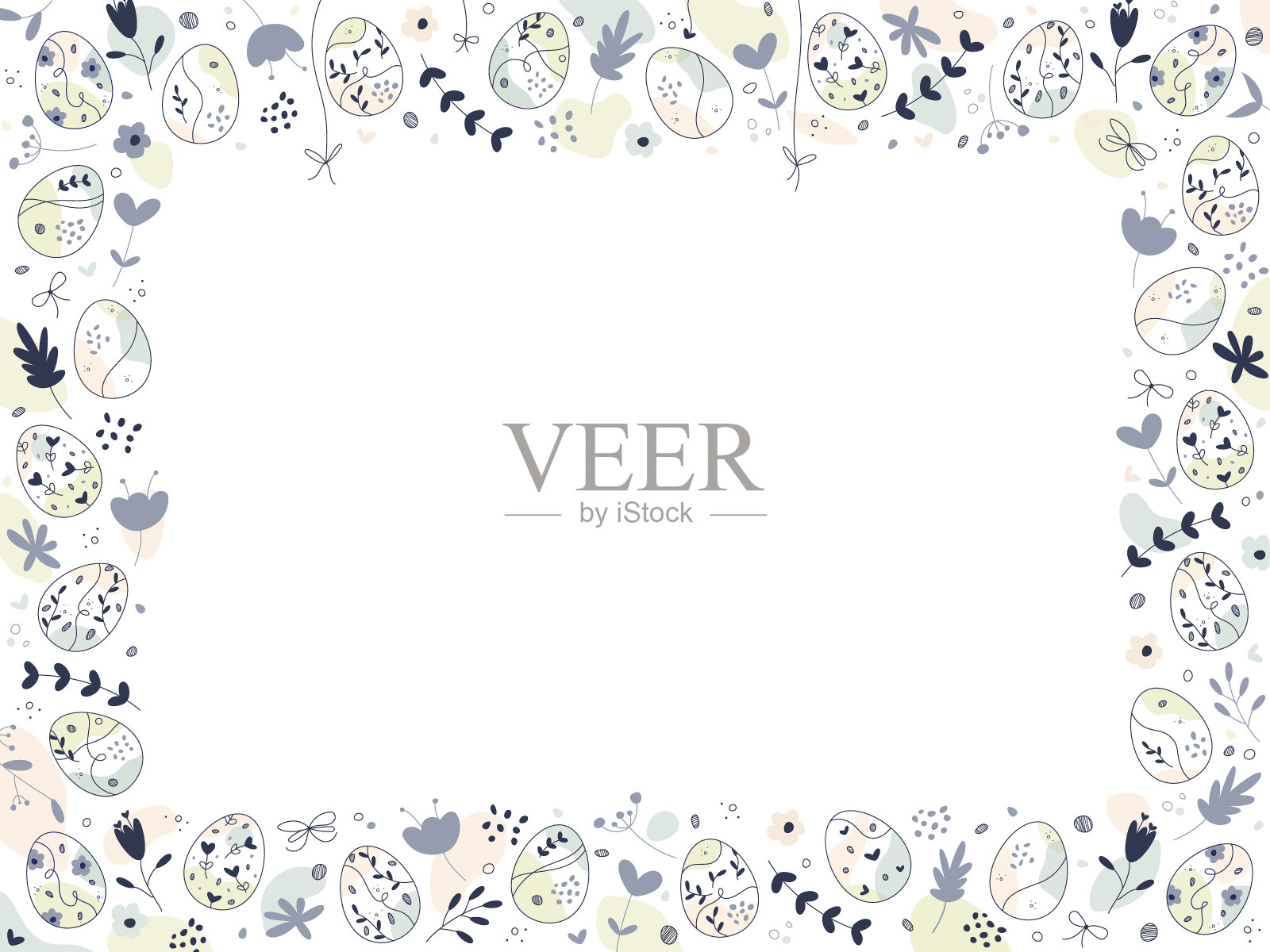 快乐复活节花架插画图片素材