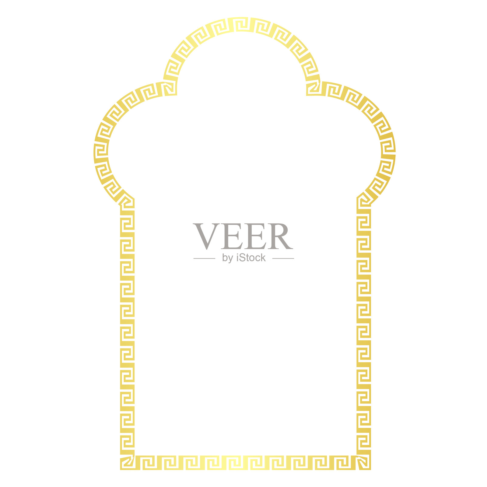 三叶草拱门三希腊金门框建筑窗门希腊钥匙图案希腊蜿蜒豪华金框金图案华丽的装饰边框装饰装饰插画图片素材