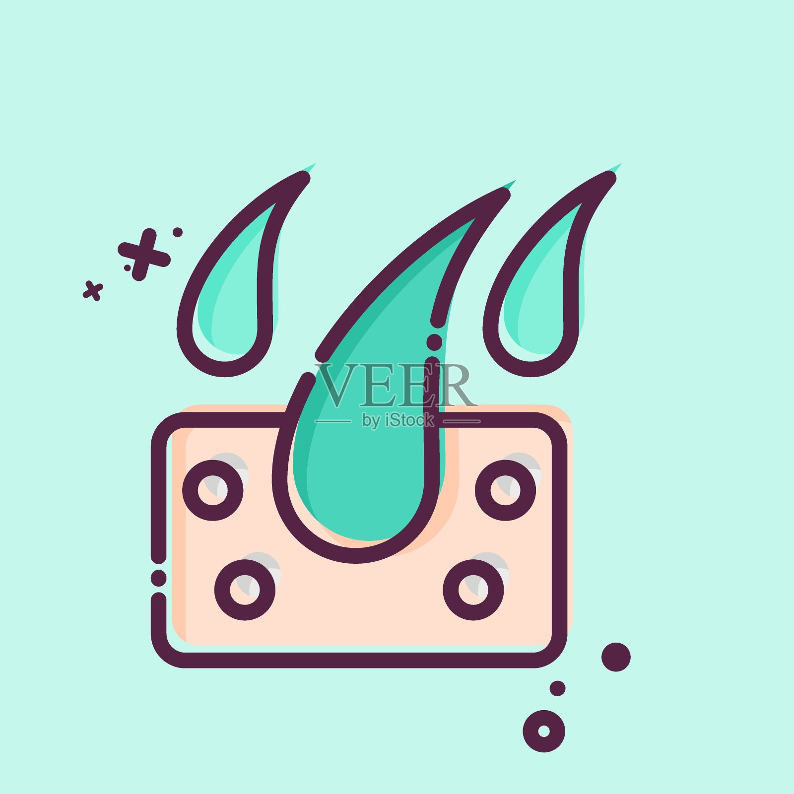 图标皮肤病。与医学专业相关的符号。MBE风格。简单的设计说明插画图片素材