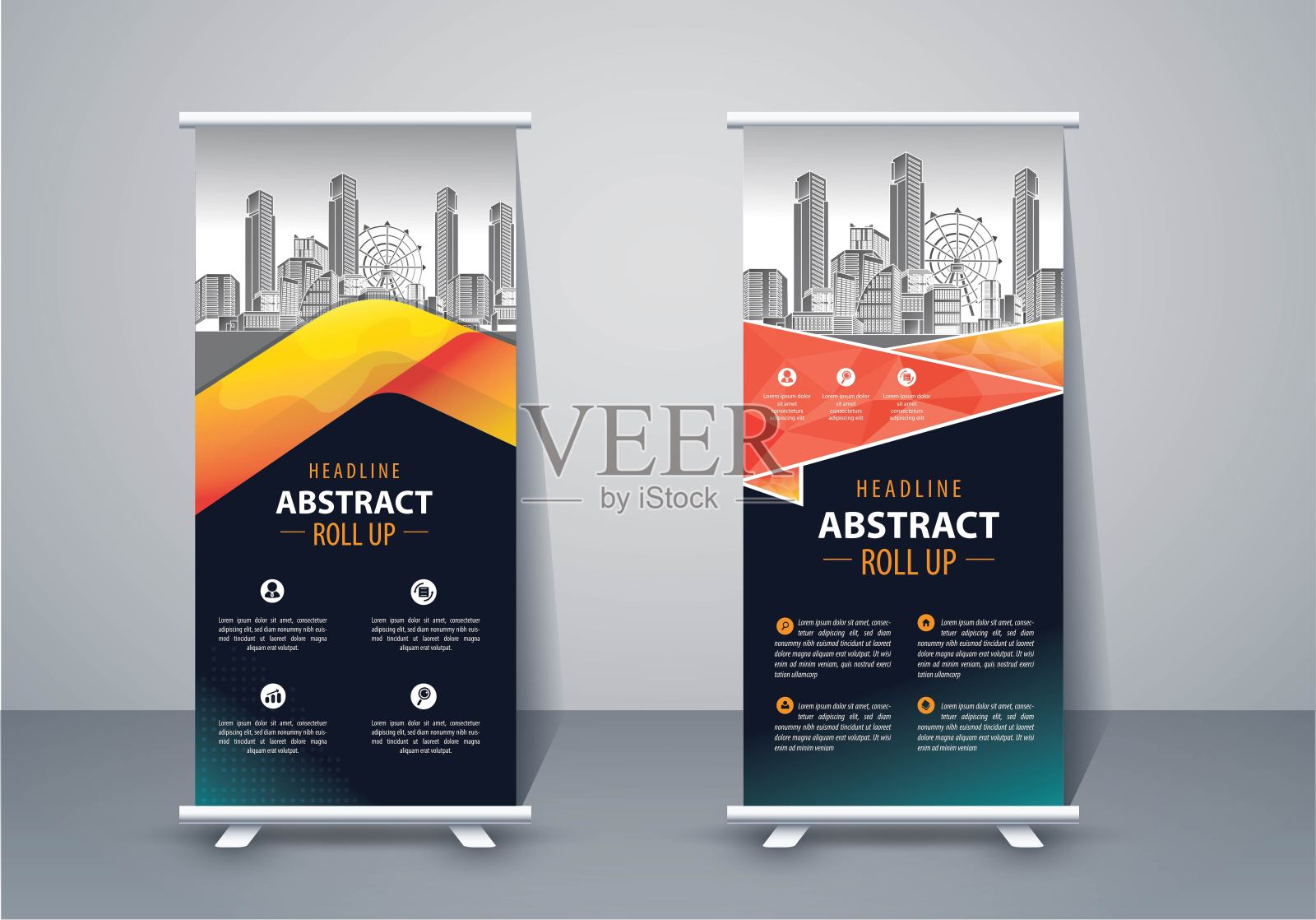 卷起业务模板布局小册子传单矢量插画图片素材