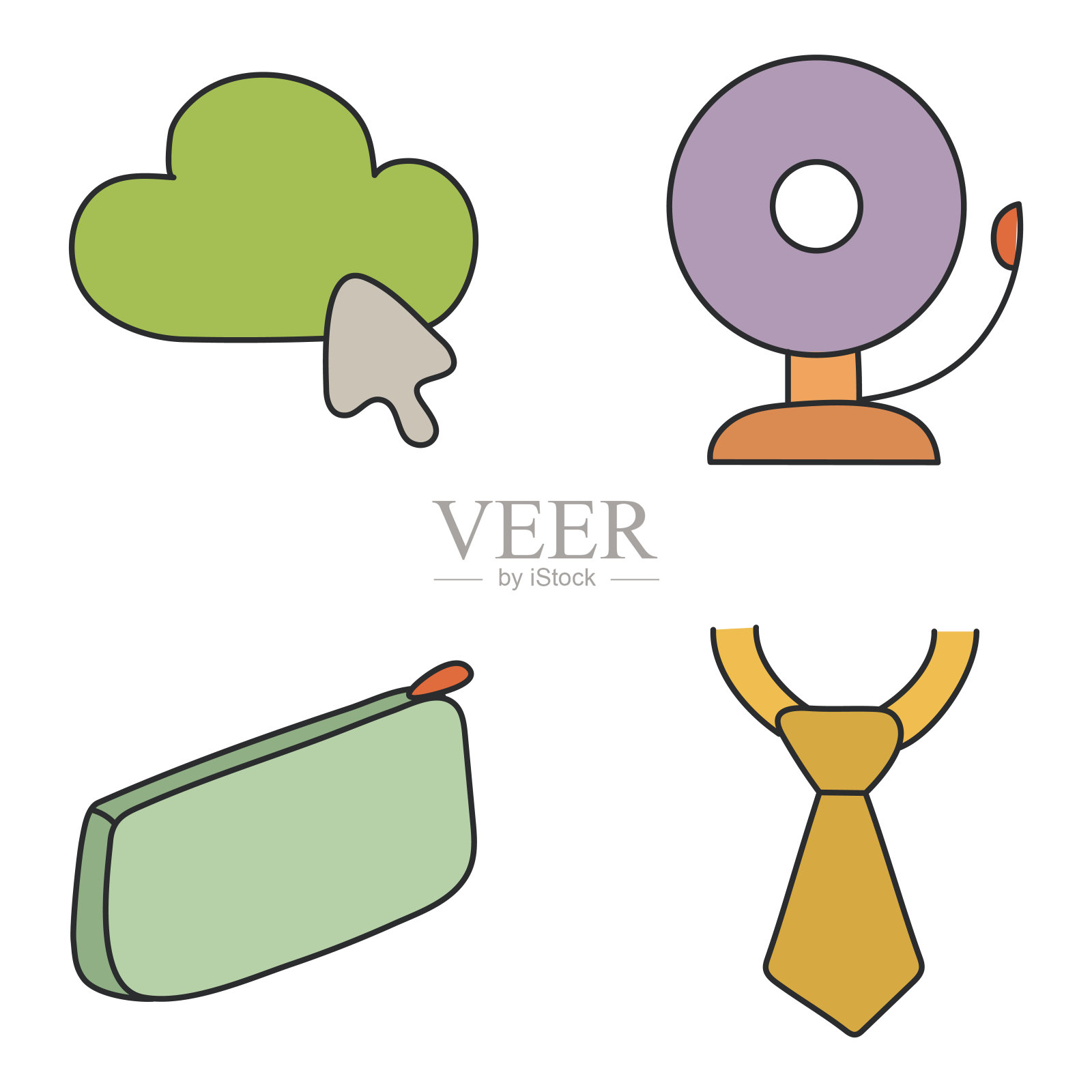 学校平面图标包插画图片素材