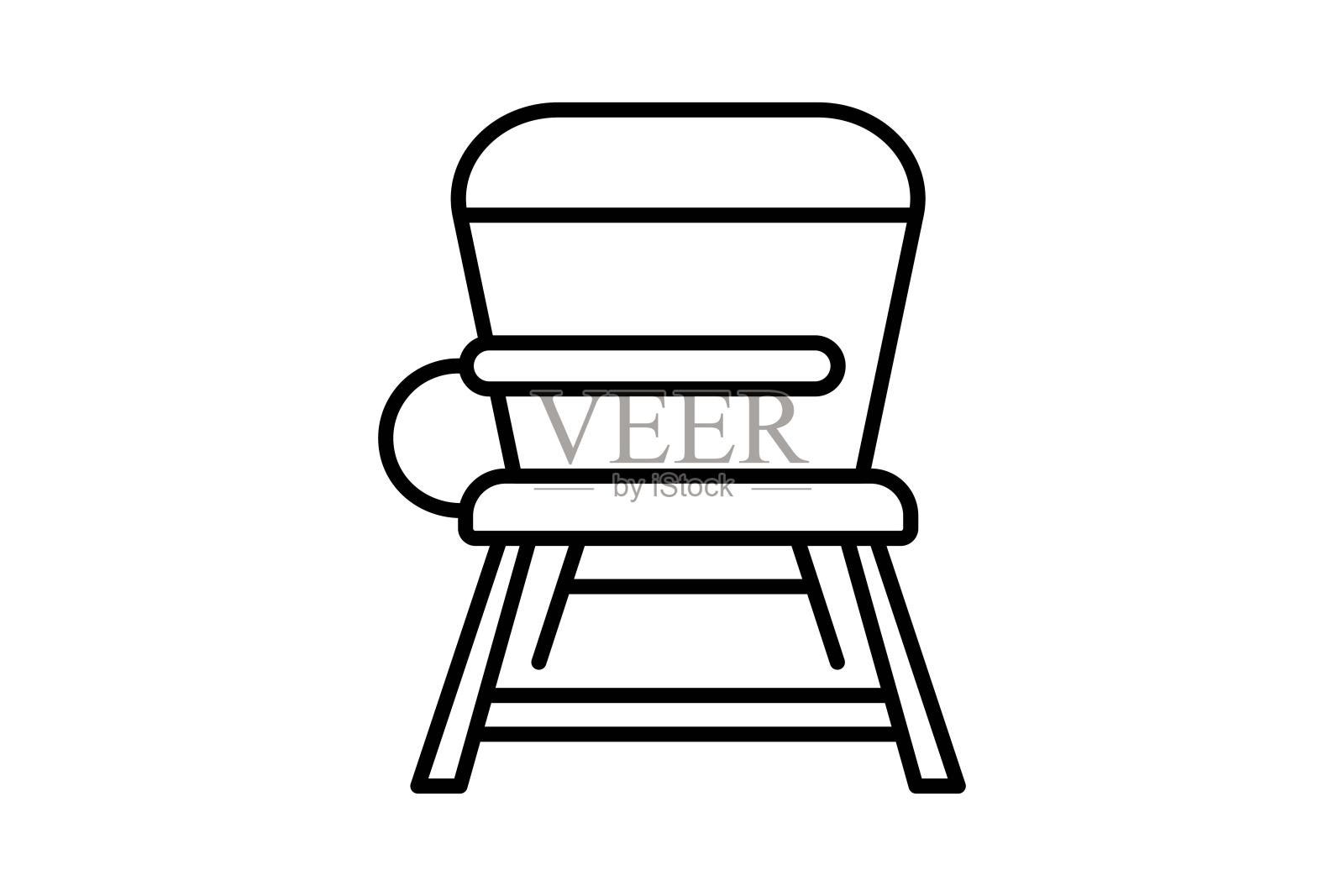 学生书桌图标。与教育和在线教育相关的图标。适用于网站，应用程序，用户界面，可打印等行图标样式。简单的矢量设计可编辑插画图片素材