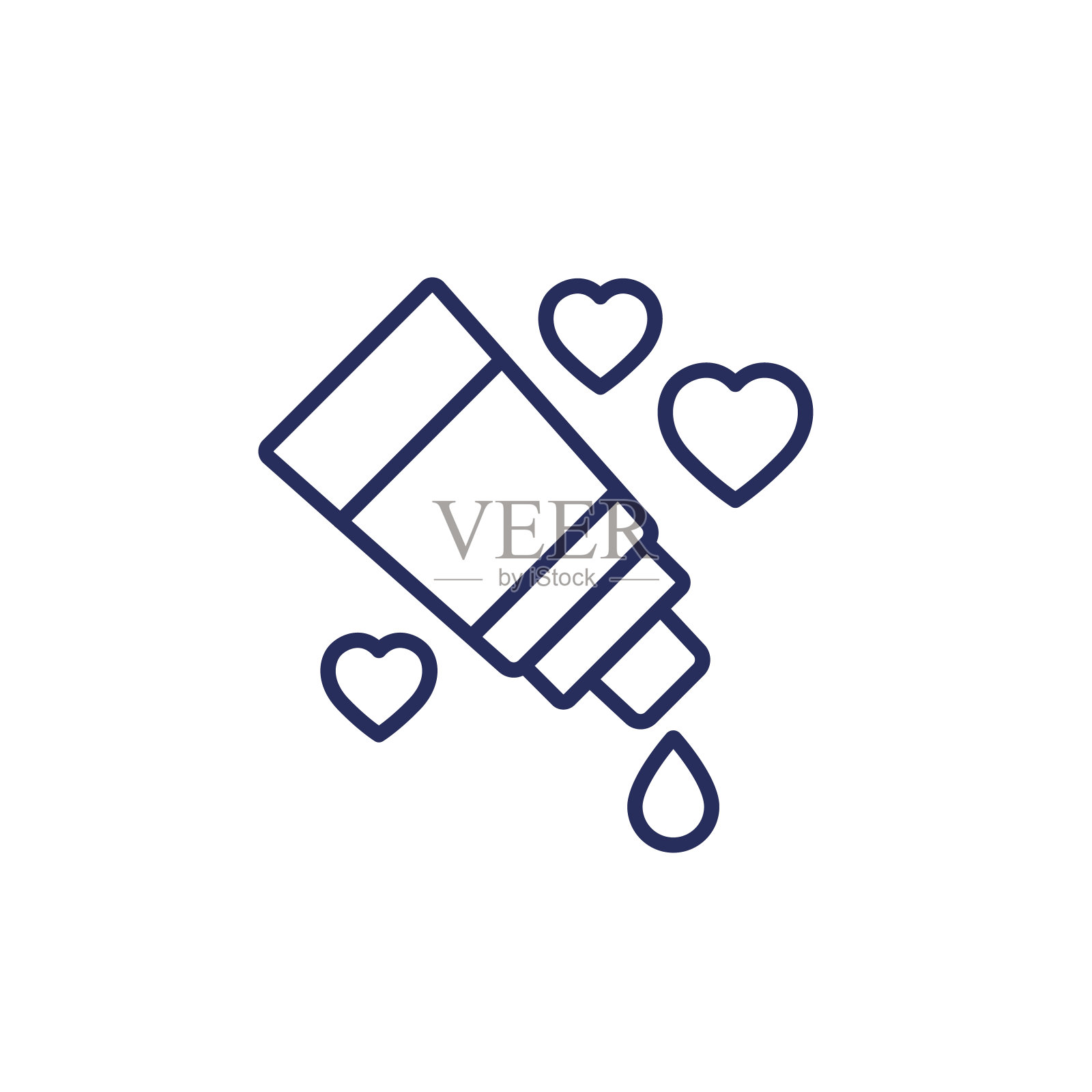 润滑剂图标，性润滑剂或亲密的凝胶线矢量插画图片素材