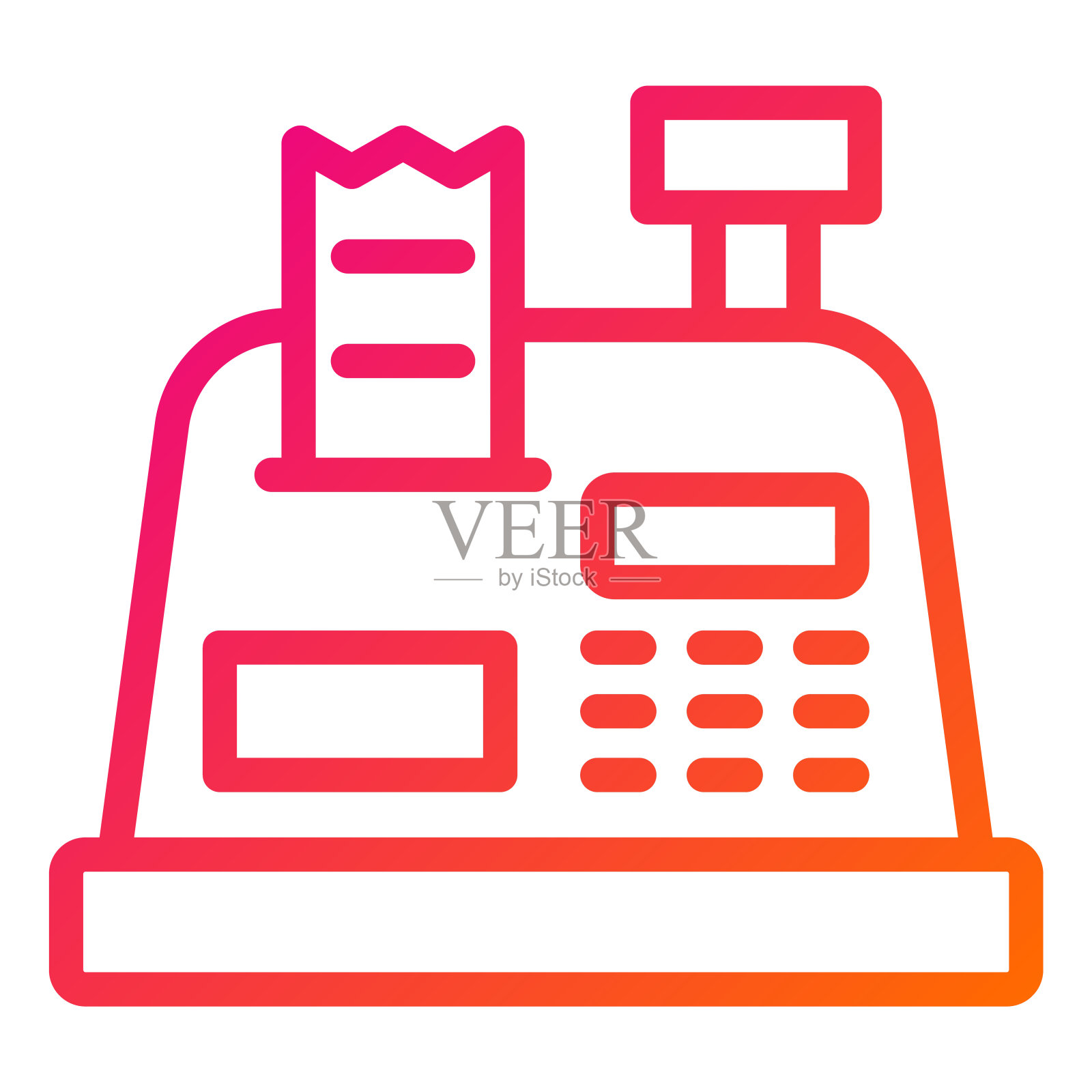 收银机矢量图标设计说明插画图片素材
