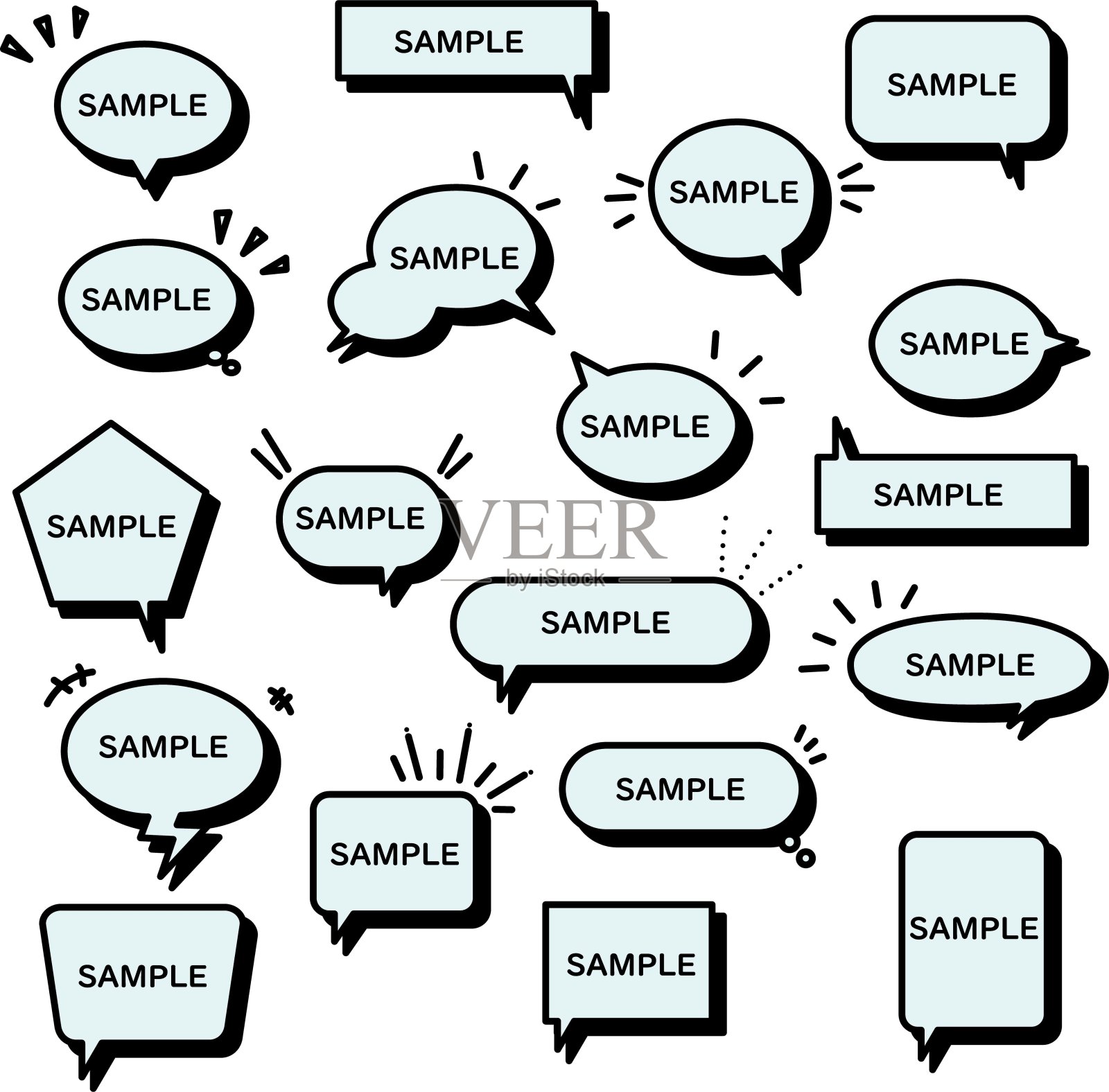 插图材料:语音泡泡插图集插画图片素材