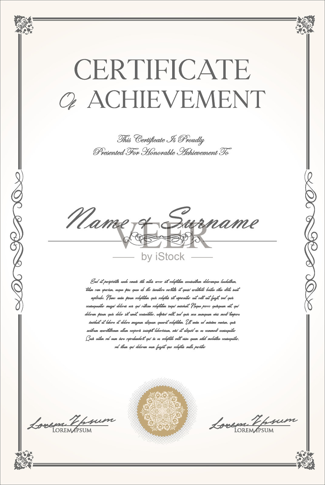 证书或文凭模板复古设计插图插画图片素材