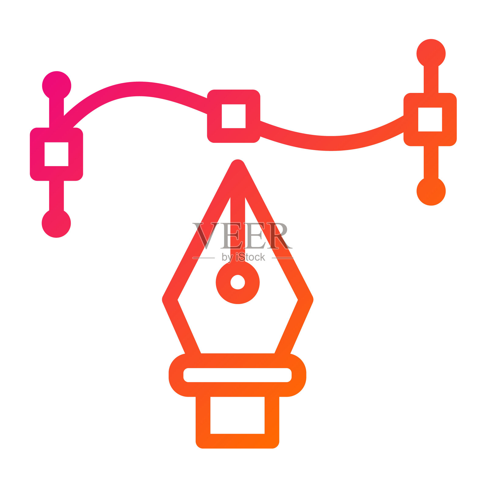 钢笔工具矢量图标设计插图插画图片素材