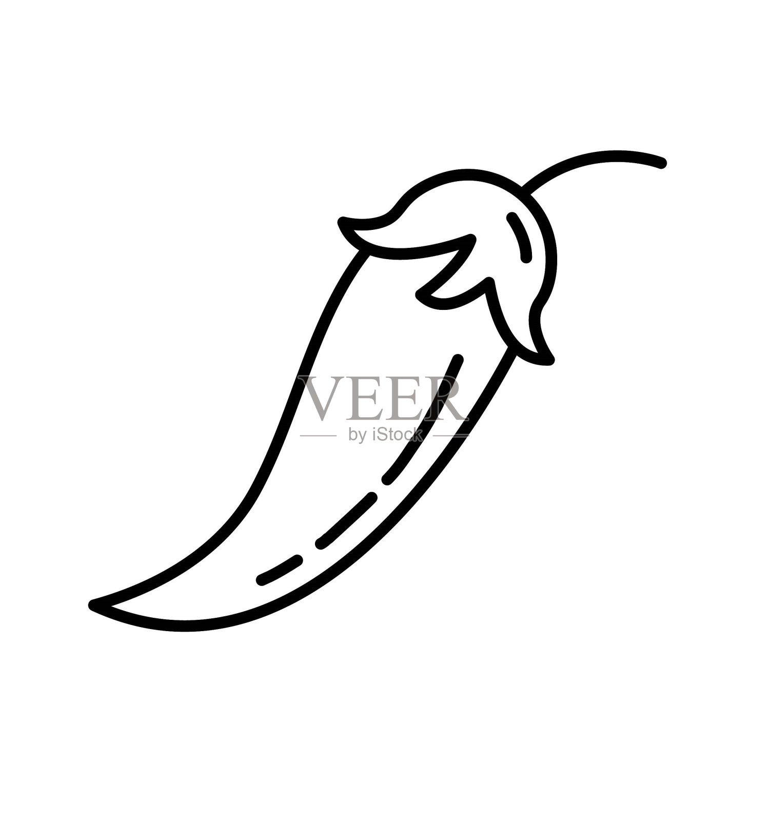 辣椒图标，矢量最佳线图标。插画图片素材