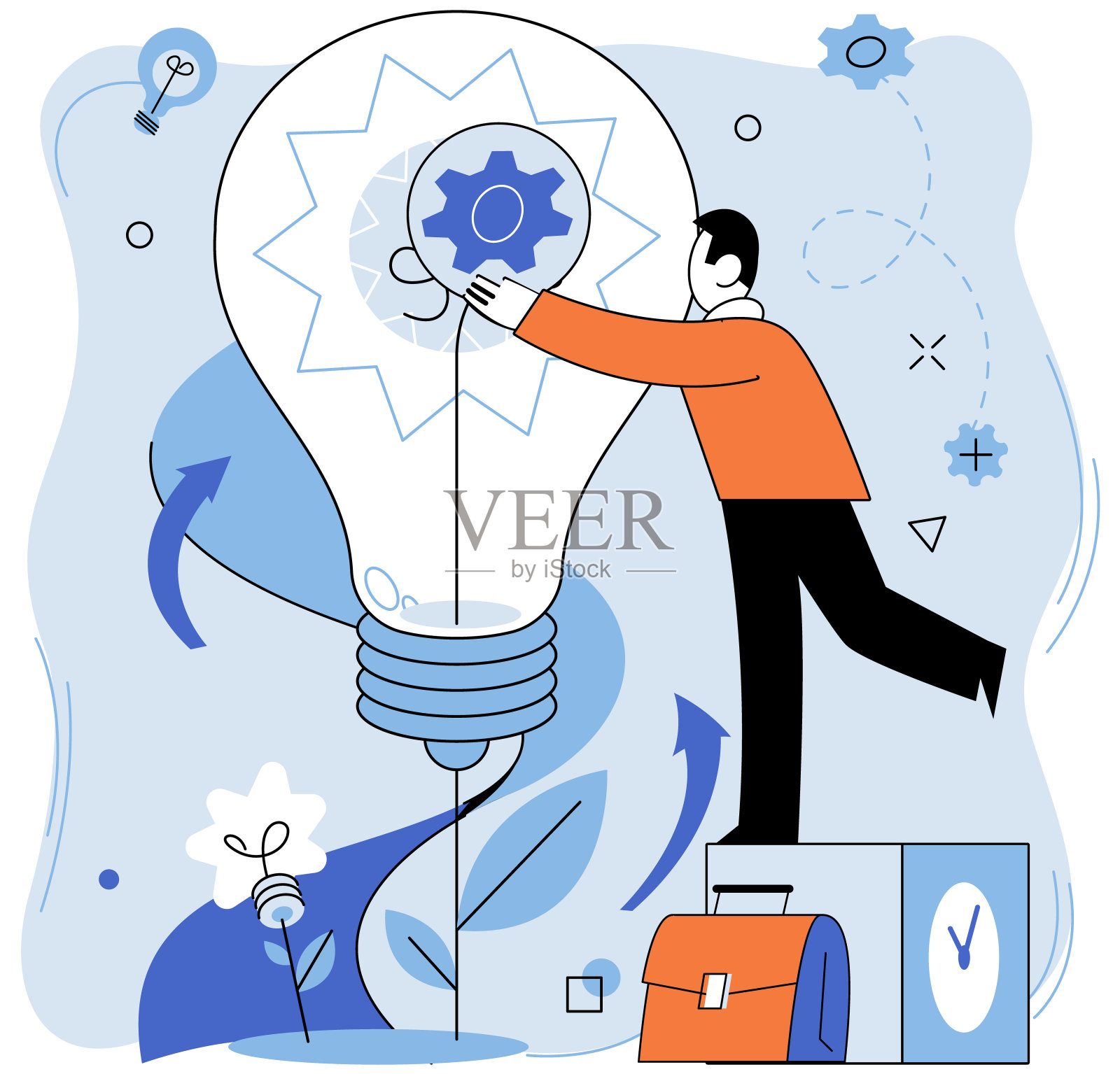 智能业务。智能引导船舶通过海上智能管理插画图片素材