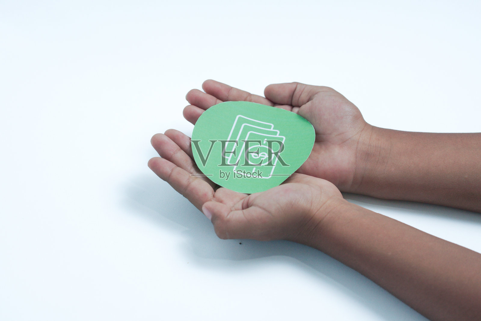 美元符号手持孤立的白色背景。存钱，工资钱，投资理财，手握美元。照片摄影图片