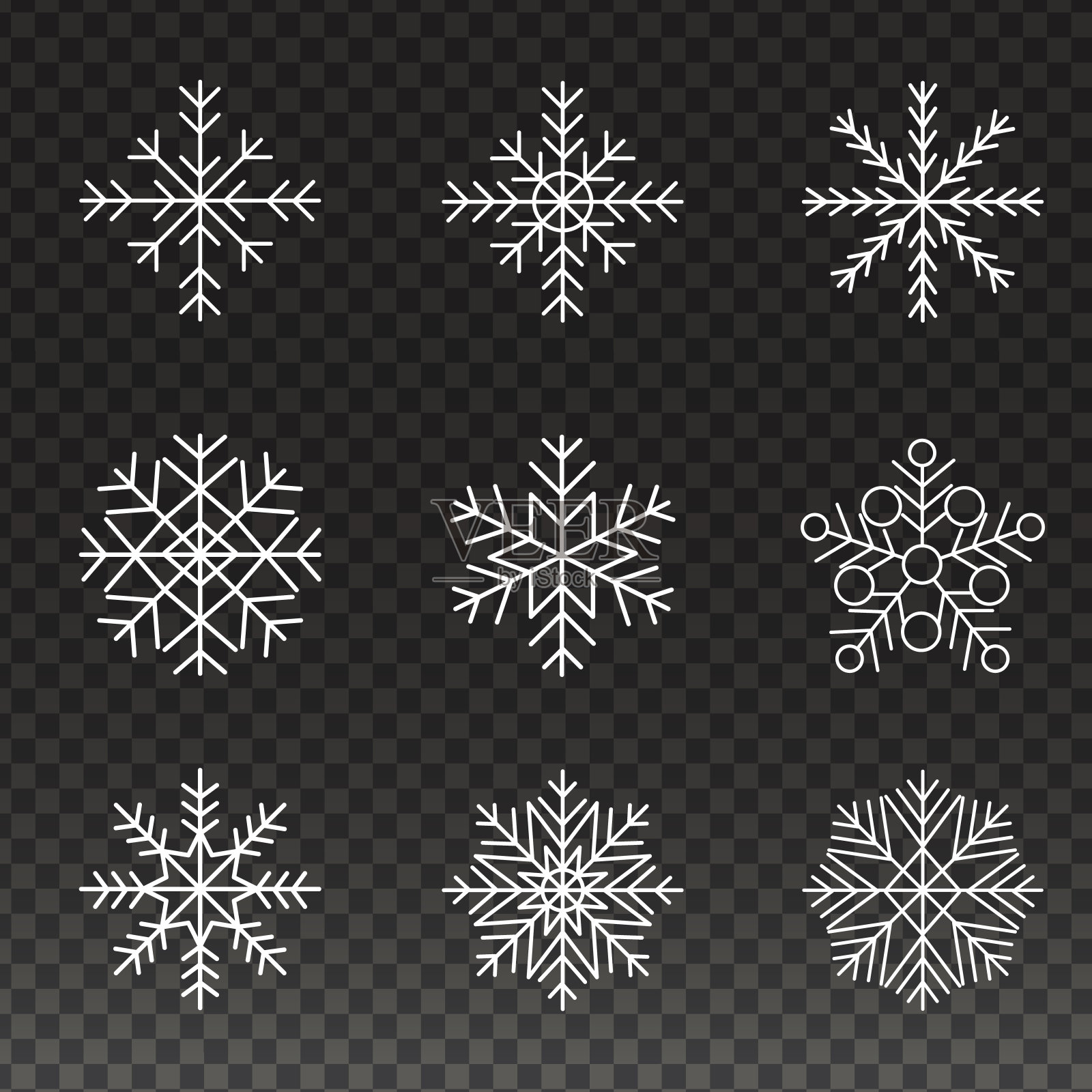 分离雪花采集插画图片素材