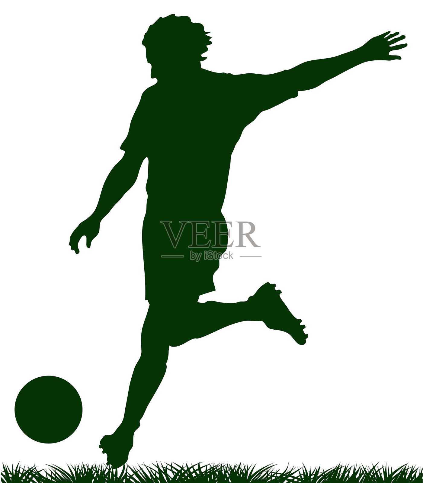 足球踢插画图片素材