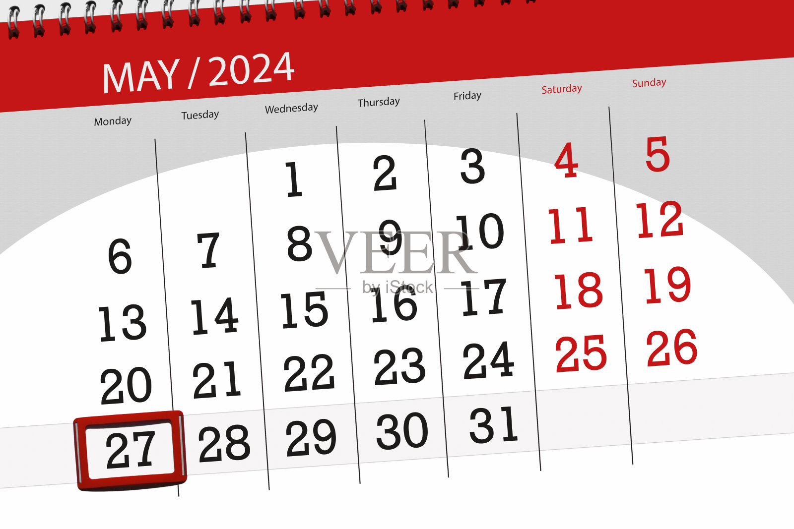 日历2024，截止日期，日期，月，页，组织者，日期，5月，星期一，27号插画图片素材