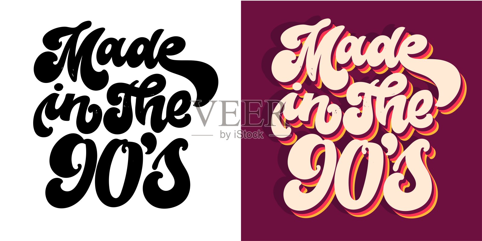 明信片刻字，t恤设计，马克杯印花。艺术字体设计。插画图片素材