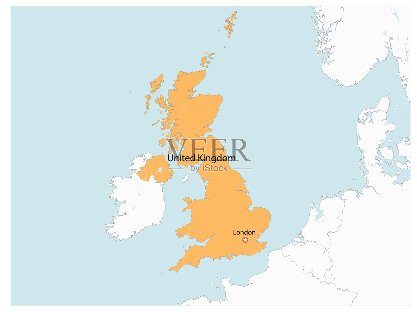 带地区的英国地图的轮廓插画图片素材