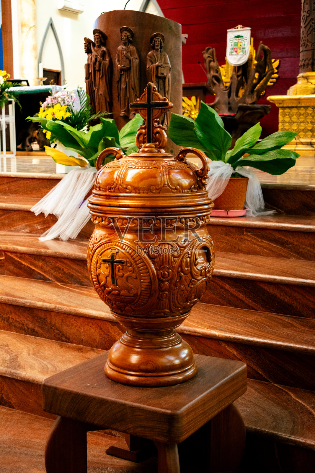 耶稣大教堂圣头的内部照片摄影图片