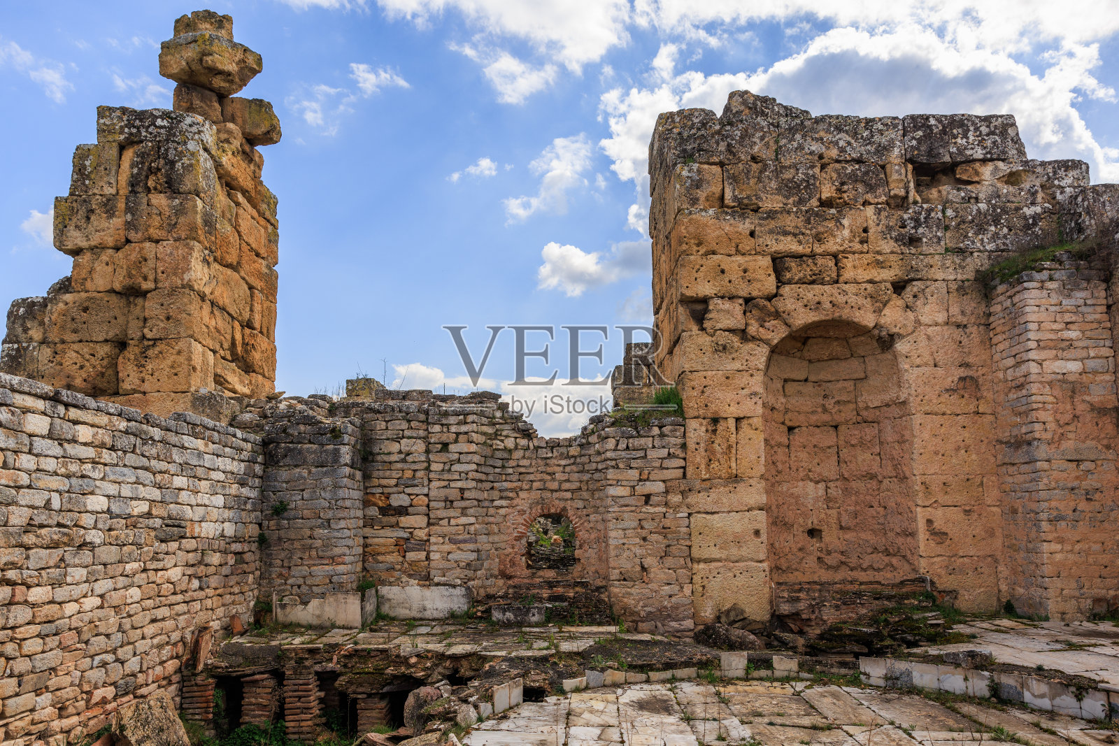 哈德良浴遗址，非洲古城，Aydın，土耳其照片摄影图片